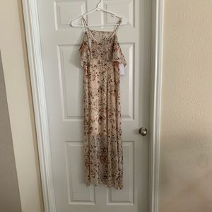 ENFOCUS floral cream maxi off shoulder dress as 6